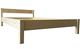 LIEGEWERK Massivholzbett Bett mit Kopfteil 180 x 200 Holzbett Holz 180cm massiv...