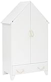 Puckdaddy Carlotta | Kleiderschrank 110x55x187cm | Kinderkleiderschrank weiß...