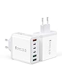USB C Ladegerät 2er-Pack, 6-Ports USB C Stecker 40W Ladegerät Mehrfach mit PD 25W und QC...