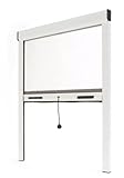 Fliegengitter Insektenschutzrollo Aluminium für Fenster - Weiss, B125 x H160cm -...