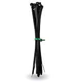 HPER® Kabelbinder wiederverwendbar schwarz I 300mm x 4,8mm I 100 Stück wiederlösbar I...
