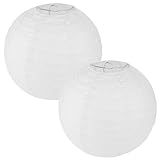 2 Stück Lampenschirm Papier Lampions Rund, Lampions Weiß Heißluftballon Deko...