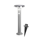 esotec Solar PIR Standleuchte Lena 45, Edelstahl Gehäuse, Li-Ion Akku, Bewegungsmelder,...