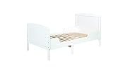 Mitwachsendes Kinderbett, inkl. Lattenrost, Kiefernholz weiß, Juniorbett in 3 Größen,...