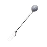 NUOBESTY 6 Stück Teiliges Kreative Dessertgabeln mit Grauem Keramikgriff Edelstahl Mini...