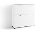 byLIVING Sekretär Montana/Sekretär matt weiß/Office-Schrank mit 1 Klappe und...