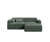 skølm Freki Eckcouch – modulares Cord Sofa in Dunkelgrün – 3-TLG. Ecksofa mit 2...