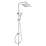 JOHO Duschset ohne Armatur, chrom, Edelstahl Duschsystem, Regendusche set, Überkopfbrause...