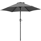 Yaheetech Sonnenschirm 226 cm Rund Gartenschirm mit Kurbel UV Schutz...