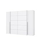 Forte Narago Schrank 270, weißer Kleiderschrank, Schwebetürenschrank mit...