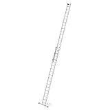 PROREGAL Sprossen-Seilzugleiter 2-teilig mit Standard-Traverse 2x18 Sprossen | Leiter,...