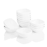 MALACASA, Serie Ramekin.Dish, 12 tlg. Porzellan Weiß Dessert Schalen, kleine...