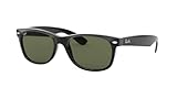Ray-Ban Herren New Wayfarer Sonnenbrille, Schwarz (Black Frame/Green), 52 mm EU