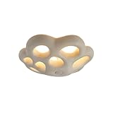 HGTYDV2 Nordic Creme Harz Deckenleuchte runde Wabi-Sabi-Stil Flush Mount Deckenlampe...