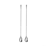 Leistungsstarke Cocktail-Rührstäbchen, 2 Stück, Stahl-Rührlöffel für Barkeeper (30...