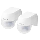 Garza - 2er-Pack Mini-Infrarot-Bewegungsmelder für Innen und Außen, Schutzart IP44,...