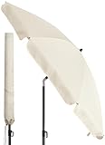 4smile Strandschirm SunnyJoy, Ø 180 cm Beige - UPF 50+ Sonnenschirm Strand mit Hülle,...
