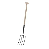 Rekord Grabegabel (Stahl, pulverbeschichtet) mit 4 Zinken, Schwanenhals und 76 cm T-Stiel...