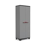 Keter Stilo Kunststoffschrank/Besenschrank, Utility, Dunkelgrau, Schwarz, Rot,...