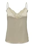 ONLY Damen V-Ausschnitt Top ohne Ärmel Spaghettiträger Oberteil mit Spitzen Details...