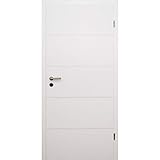 HORI® Zimmertür Komplettset mit Zarge und Türdrücker I Innentür weiß lackiert mit 4...