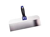 Flächenspachtel SDK, Rostfreie Klinge mit 2K-Griff, Silber-Blau, 150mm Breit, Alu-Rücken...