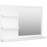 vidaXL Badspiegel mit 3 Ablagen Spiegelregal Wandspiegel Badezimmerspiegel Bad...