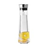 Wasserkaraffe，1 Liter Glaskaraffe Mit Deckel Edelstahl，Wasserkrug Aus...