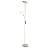 KHG LED-Deckenfluter Metallgestell Glaslampenschirm Schwenkarm Drehdimmer 3000 K 25 W 2360...