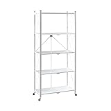 PROREGAL KLAP klappbares Regal mit Rollen | 5 Böden/Fächer | Weiß |...