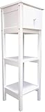habeig Telefontisch Weiß, 32 x 100 x 32 cm, Beistelltisch mit 2 Ablagen und Schublade,...