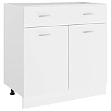 vidaXL Schubunterschrank mit 2 Regalböden 1 Schublade Schrank Küchenzeile...