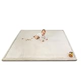 Wolkenweiche Samtmatte-Spielmatte Baby 200x150x2,5cm, Grau – Kinderteppich mit...