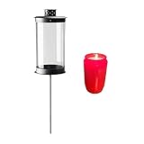 Mariles Laterne auf Stab Erdspieß wetterfest 50 cm Stablaterne Grablaterne...