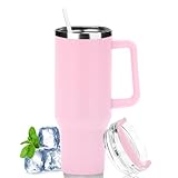 LOITTAINUE 40oz Thermobecher mit Strohhalm und Henkel, 1180ml Kaffeebecher To Go...