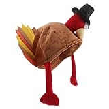 DIYEAH Lustiger Truthahn Hut für Erwachsene Thanksgiving Party Kostüm Plüsch Turkey Cap...