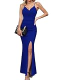 Missufe Damen Abendkleider Partykleid Wickelkleid Spaghettiträger Ärmellos...