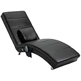 HOMCOM Relaxliege mit Massagefunktion Loungesessel Ergonomisch hohe Rückenlehn,...