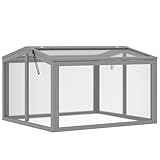 Outsunny Frühbeet Treibhaus Gewächshaus Frühbeetkasten Pflanzenbeet mit Abdeckung aus...