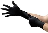 Ansell MicroFlex 93-852 Einmalhandschuhe Latexfreie, Schwarz Nitrilhandschuhe Puderfrei,...