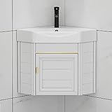 Eck-Badezimmerschrank mit Keramikspüle, Wandmontage, kleine Wäschewanne,...