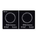 AMZCHEF Induktionskochplatte 2 Platten,3500W Doppel Induktionskochplatte,10 Leistungs-und...