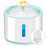 AQXONG 2.4L Katzentrinkbrunnen, Ultraleiser Trinkbrunnen für Haustiere mit LED-Licht,...