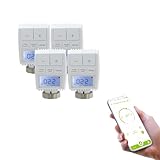 Qiumi Smart Bluetooth Thermostat Heizkörperventil, Sprachsteuerung von Alexa Googlehome,...