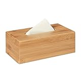 Relaxdays Kosmetiktuchbox, aus Bambus, Box für Kosmetik- & Taschentücher, Tücherbox...