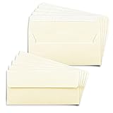 50x Briefumschläge DIN Lang in Beige (Creme) mit Haftklebung - 11 x 22 cm - 100...