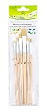 K3T Pinsel-Set 6-teilig, Katzenzungenpinsel (Größe 0, 2, 4, 6, 8 und 12), Schaft...