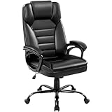 Yaheetech Bürostuhl Ergonomisch Schreibtischstuhl, Chefsessel aus Kunstleder, Drehstuhl...