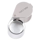 tinxi® 10 Fach Lupe Taschenlupe Vergrößerungsglas für Uhrmacher Juwelier 21mm Lupen