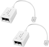 XMSJSIY DSL Filter Splitter ADSL Splitter für Telefonleitung 1 bis 2 RJ11 6P4C/6P2C Mann...